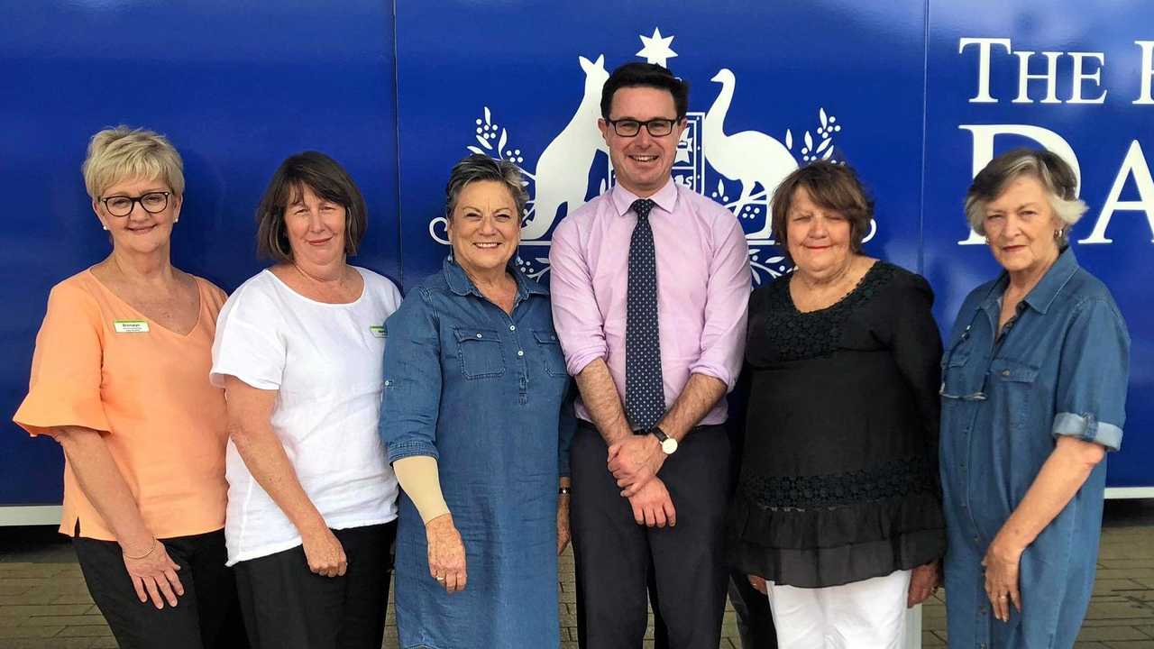 Bronwyn Luxon, Dalby Hospital Director of Nursing, Maree Wylie, Palliative Care Coordinator, Linda Marsh, Zonta Club, MP David Littleproud, Denise Jeitz, and Di Shea, Zonta Club. Picture: Contributed