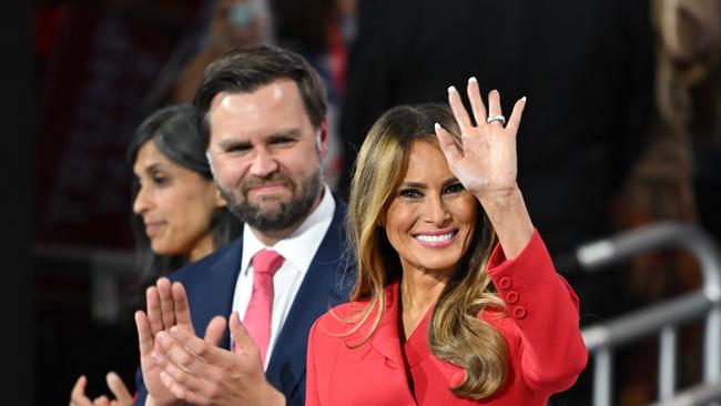 Former US First Lady Melania Trump receives a standing ovation. Picture: AFP