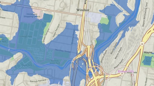 Brisbane City Council's flood modelling map shows at least 20,000 homes could be inundated.