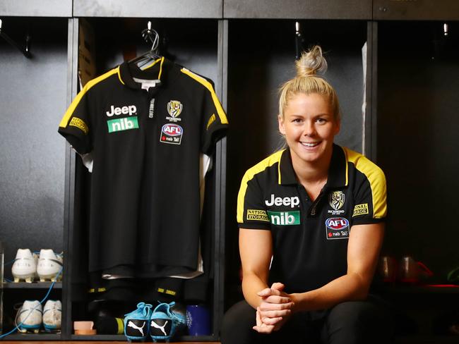 05/02/20 Richmond Football Club captain Katie Brennan at Punt Road oval. Aaron Francis/The Australian