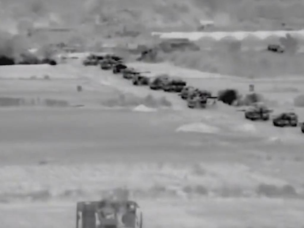 A screen grab of a video the Israeli Defence Force (IDF) posted in their official Twitter account reportedly of tanks going into Gaza. Picture: Twitter/IDF.