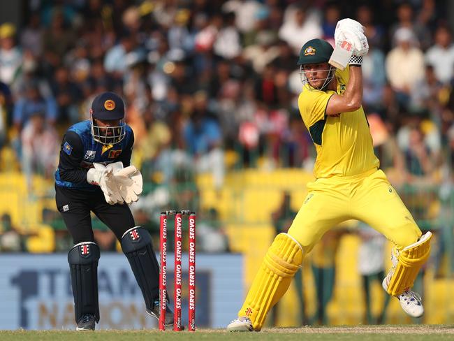 Aaron Hardie looked solid until he misjudged a reverse sweep. Picture: Getty Images