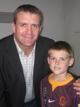 Brimson with Broncos great Shane Webcke.