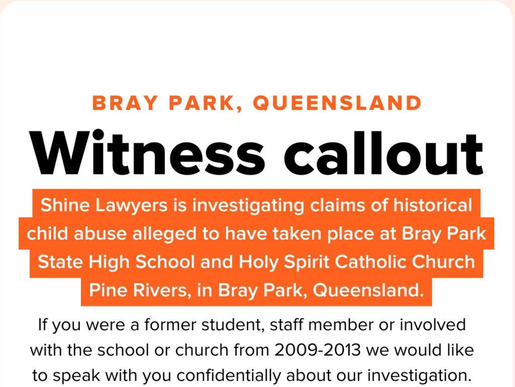 The 'Witness Callout' issued by Shine Lawyers.