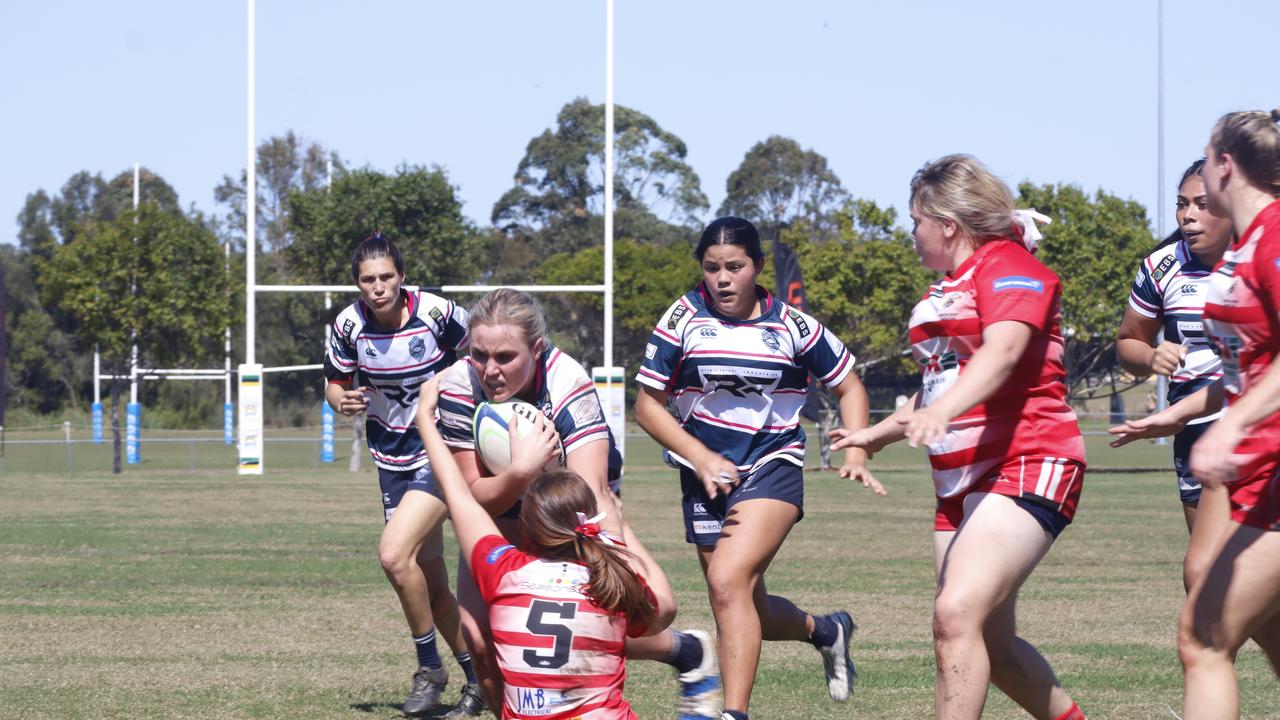 Action from the Sunshine Coast women's rugby union grand final. Picture: Patrick Gillett/Pattman Sport.