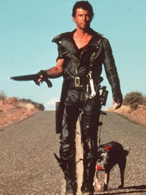 Gibson and friend in <i>Mad Max 2</i>. Picture: HWT