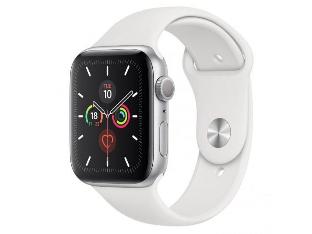 Apple Watch Series 5 (GPS) 44mm Silver Aluminium Case With White Sport Band