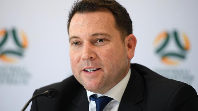 FFA chief James Johnson says the A-League will play on but fans will not be allowed to attend games. Picture: AAP