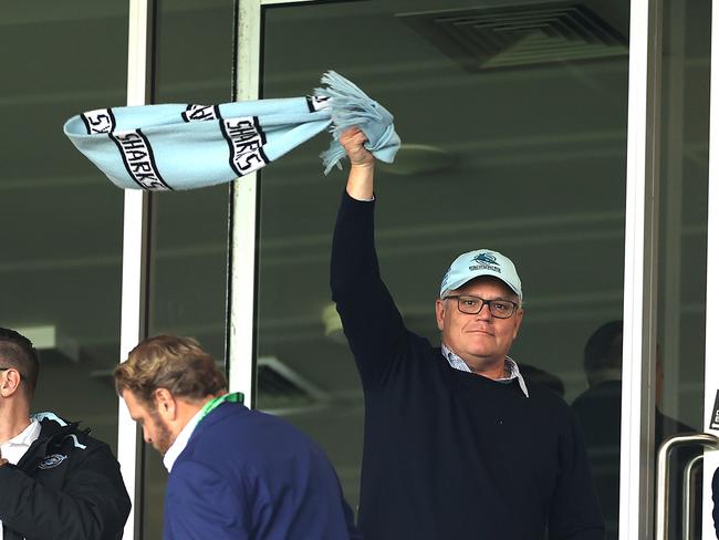 Cronulla fan and former Prime Minister Scott Morrison. Picture. Phil Hillyard