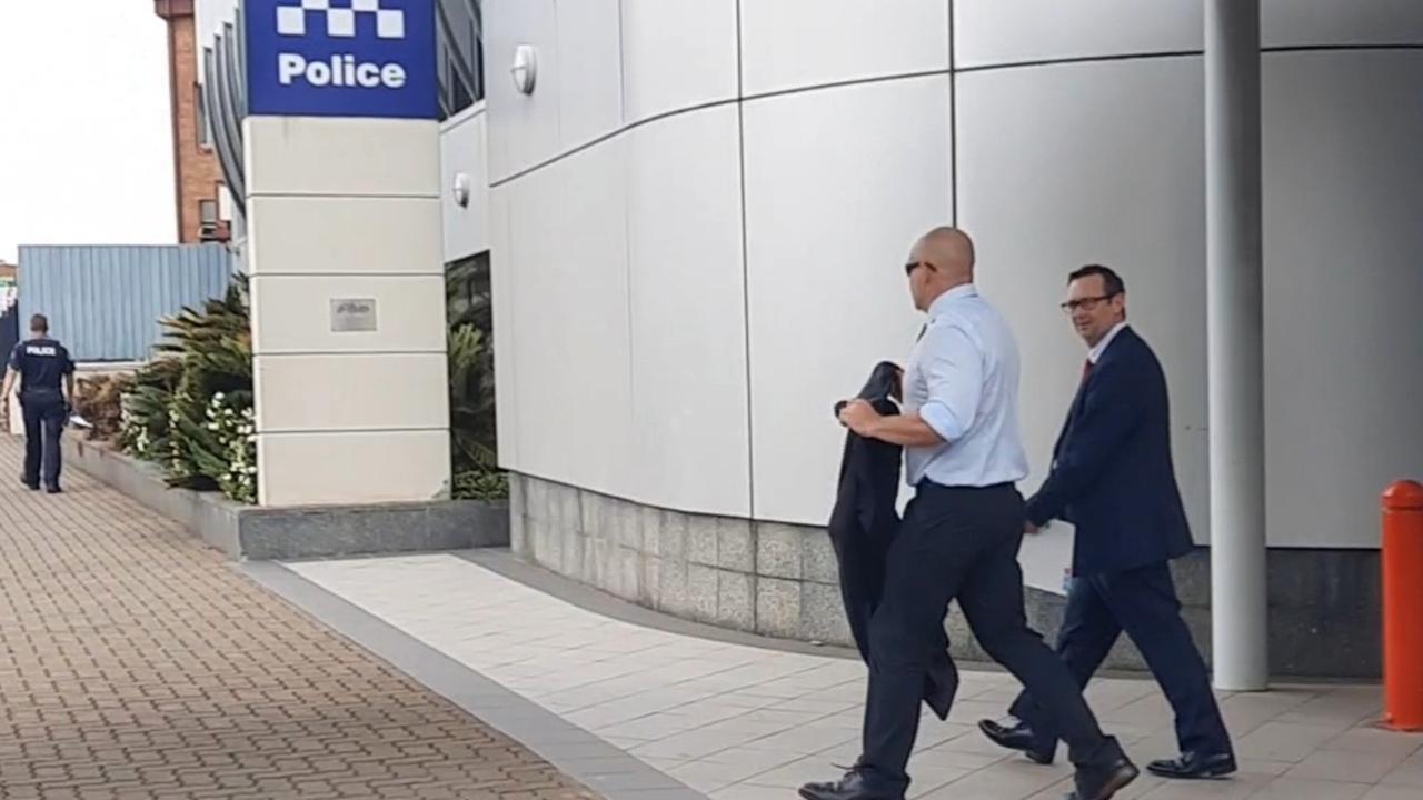 Franz Andre Thaler left, and solicitor Craig Pratt leaving Toowoomba Magistrates Court. Picture: News Regional Media.