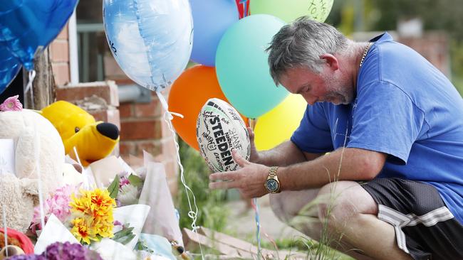 Joseph Shorey at a memorial near where the boys were killed. Picture: Jonathan Ng