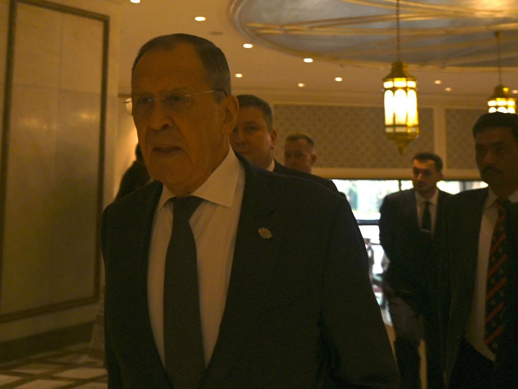 Russian Foreign Minister Sergei Lavrov met briefly with US Secretary of State Antony Blinken met with the Russian pressing him on Ukraine. Picture: AFP