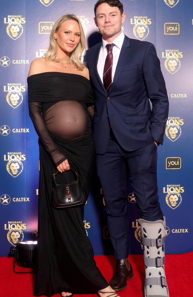 Lachie and Jules Neale at the Brisbane Lions Awards night earlier this year. Picture: Steve Pohlner