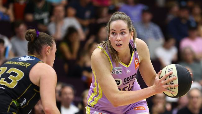 CANBERRA, AUSTRALIA - FEBRUARY 24: Keely Froling of the Boomers in action during the WNBL match between UC Capitals and Melbourne Boomers at National Convention Centre, on February 24, 2024, in Canberra, Australia. (Photo by Mark Nolan/Getty Images)