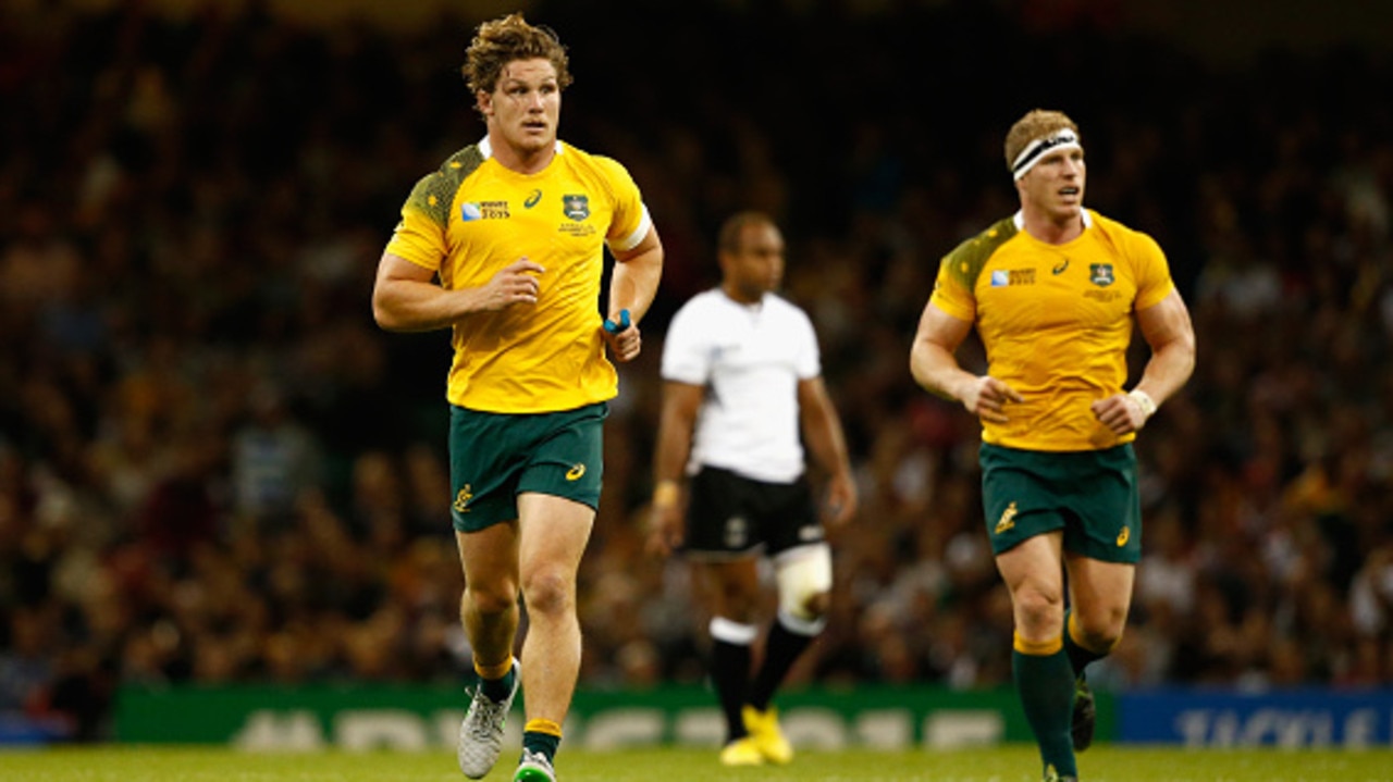 Michael Hooper and David Pocock of Australia during the 2015 Rugby World Cup.