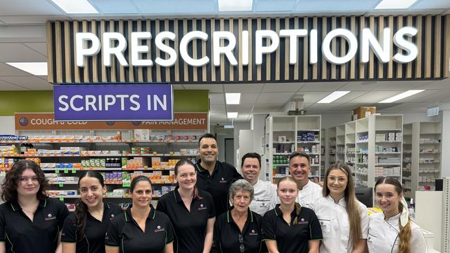 Ash Agaibey (centre) with the new WholeLife Pharmacy and Healthfoods team including manager Ben and pharmacists Alexandra, George, Ben. Picture: Supplied.