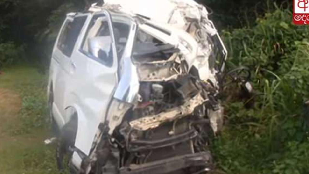 The family’s van crashed into a parked truck in Sri Lanka.