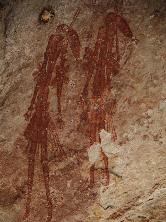 Tassel Gwion Figures, Drysdale River National Park. Picture: Mark Jones. Image taken in the field with permission of Balanggarra Aboriginal Corporation.