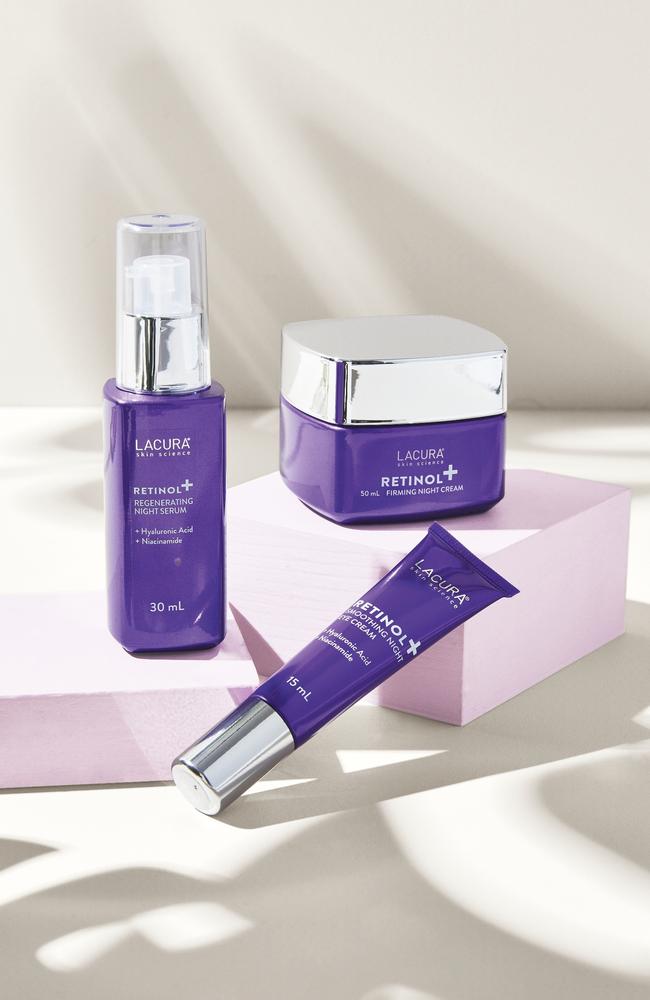 A new line of retinol products have joined Aldi’s best-selling Lacura range. Picture: Supplied