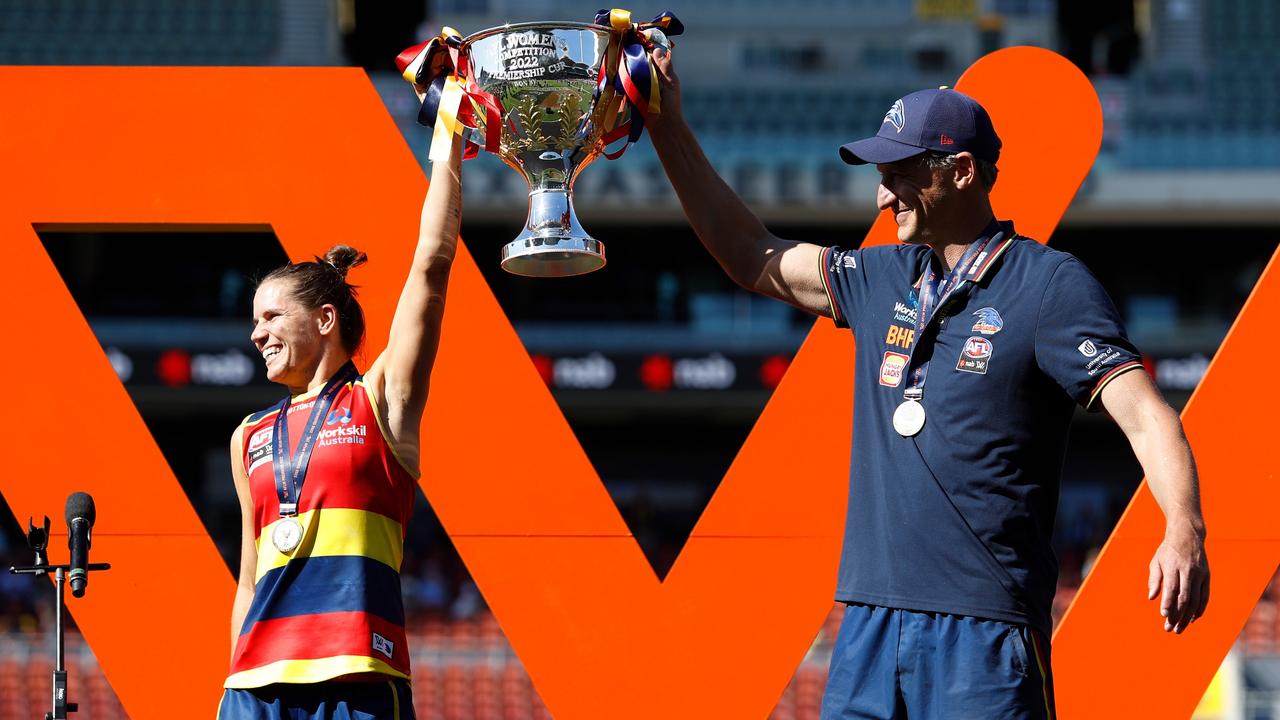 The Crows’ third AFLW premiership is still sinking in for captain Chelsea Randall. Picture: Dylan Burns/AFL Photos via Getty Images