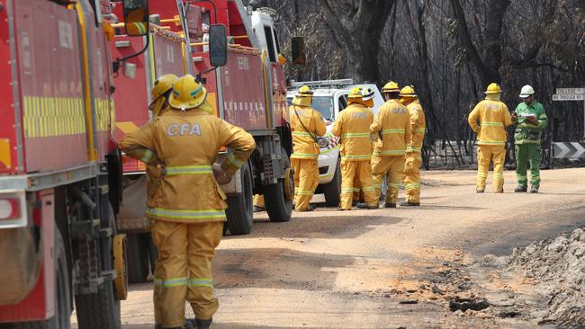 Firefighters working near Moyston on December 30. Picture: David Crosling