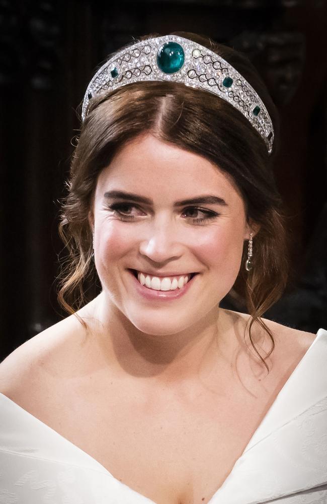 Princess Eugenie during her wedding to Jack Brooksbank at St George’s Chapel in Windsor Castle on October 12, 2018 in Windsor, England. (Photo by Danny Lawson - WPA Pool/Getty Images)