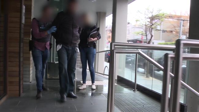 Police arrest a man in St Kilda. Picture: Australian Federal Police