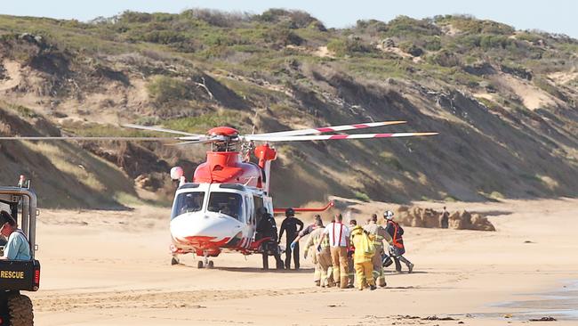 Witnesses reported seeing a male pilot and two passengers – a man and a woman – pulled from the wreckage Picture: Alan Barber/Geelong Advertiser/ NewsWire
