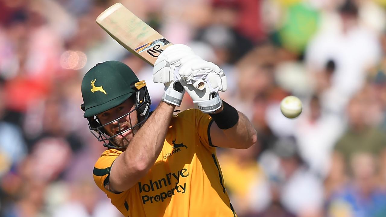 Dan Christian clubs a boundary for Notts in the Vitality Blast.