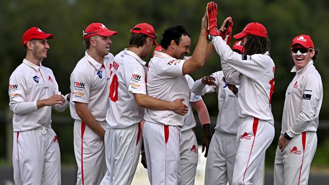 VSDCA: Melton celebrates a wicket. Picture: Andy Brownbill