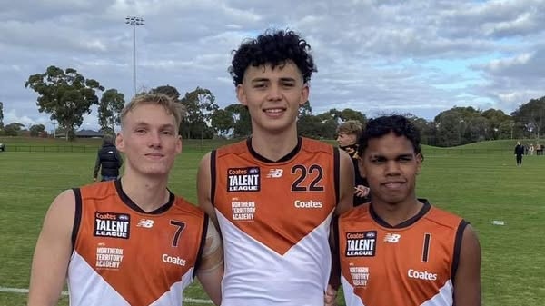 Northern Territory junior representative Oliver Poulson (left) will play for Newcomb this BFNL season. Picture: Supplied.