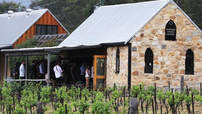 The pair married at the Peppers Creek Winery at Pokolbin in the Hunter Valley. Picture: Diimex