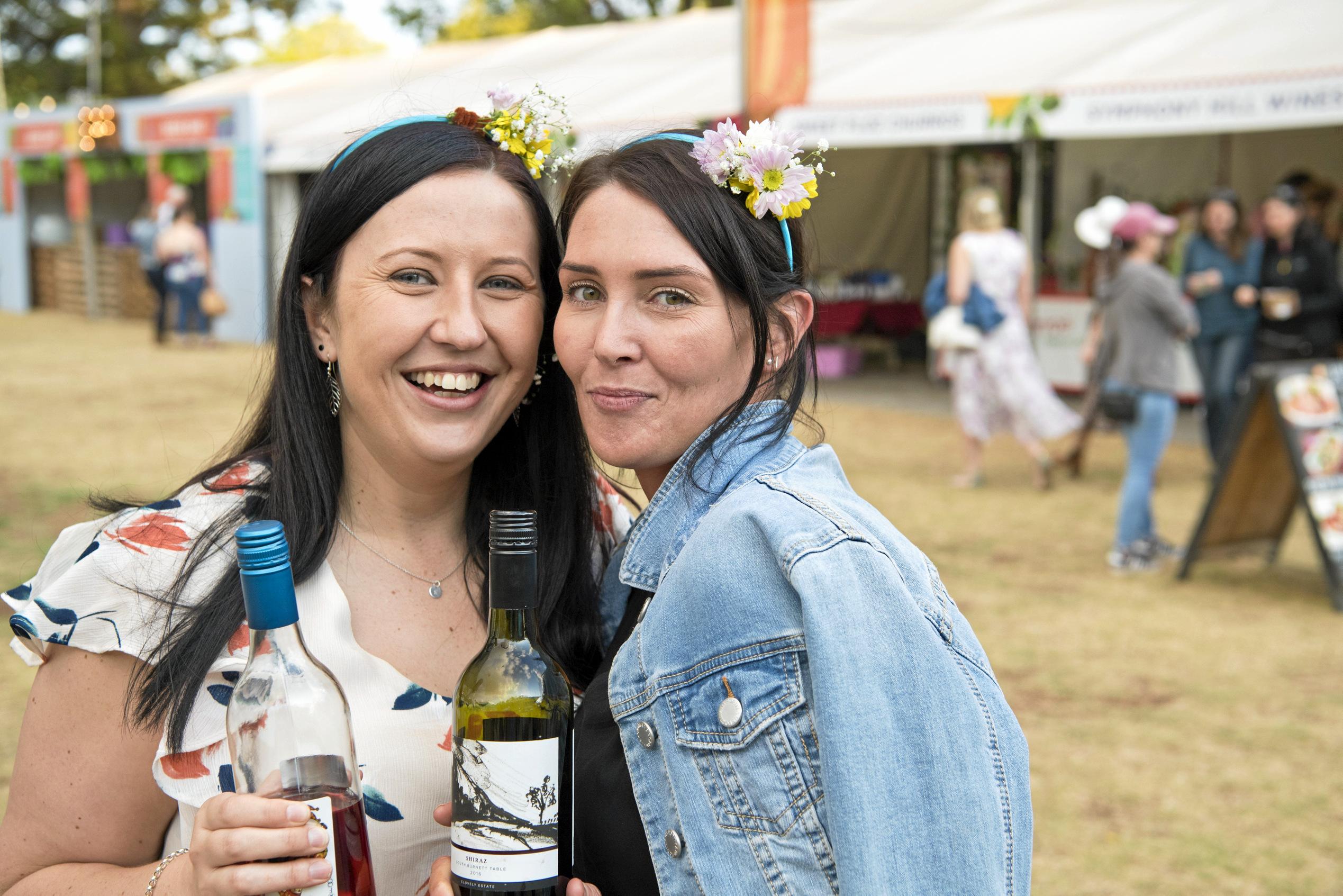 Cassidy Davies (left) and Talisha Lane at the Heritage Bank Festival of Food and Wine of the 2019 Toowoomba Carnival of Flowers, Friday, September 20, 2019. Picture: Kevin Farmer