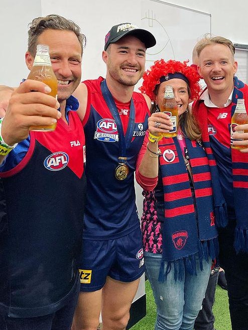 Morris Jones owner Hayden Burbank in Perth after the Demons’ grand final win. Picture: Instagram