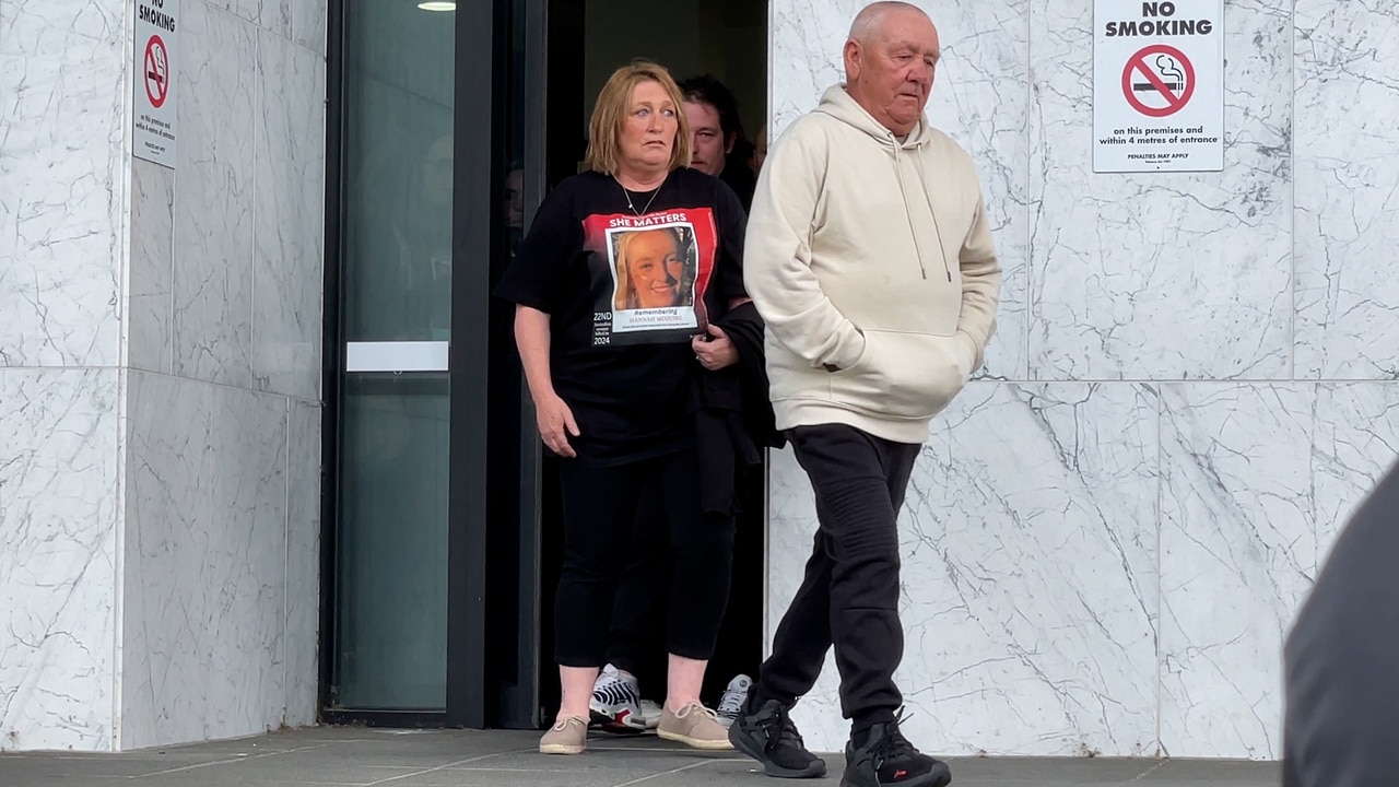 Friends, family and supporters of Hannah McGuire leave Ballarat Magistrates’ Court