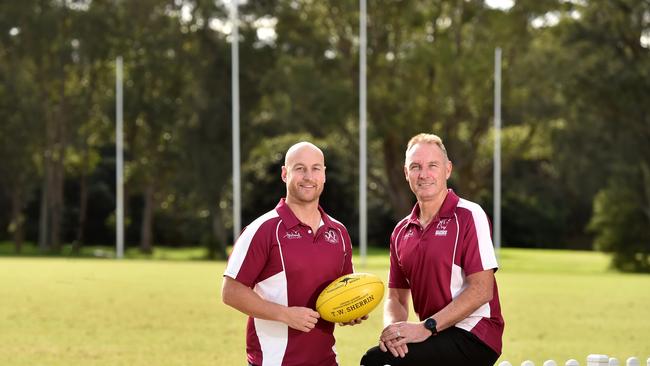 Manly Wolves president Matt Rawle (left) and coach Andrew Rogers (right) at Weldon Oval at Curl Curl. Picture: Troy Snook