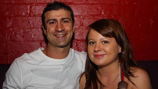 Shandee Blackburn with John Peros, who was the main suspect in her murder. He was found not guilty in court but later named by a coroner as her stabber. Picture: Supplied for the Shandee's Story podcast.