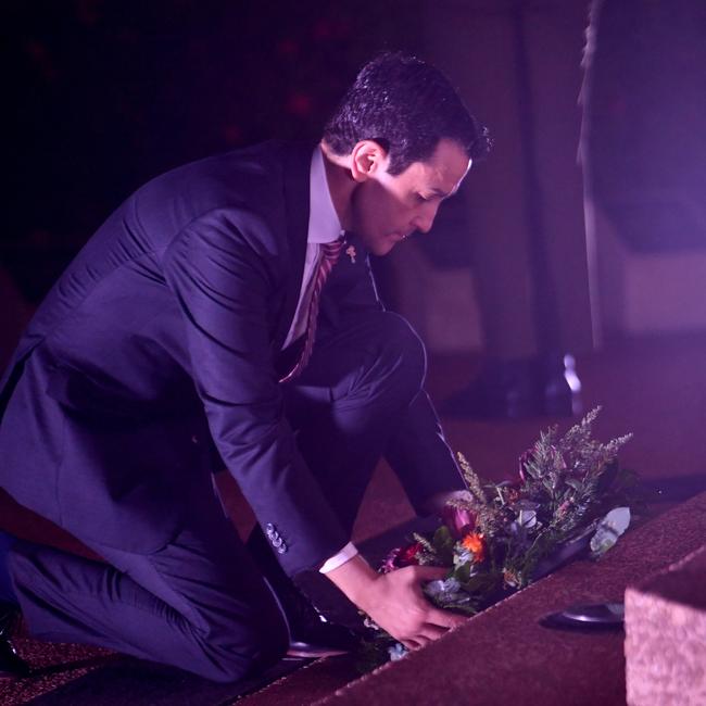 Anzac Day 2025. Dawn service Anzac Park Townsville. Premier David Crisafulli. Picture: Evan Morgan
