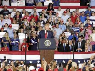 MAIN MAN: President Donald Trump speaks at a campaign rally in Greenville, N.C., Wednesday, July 17, 2019. Picture: Gerry Broome