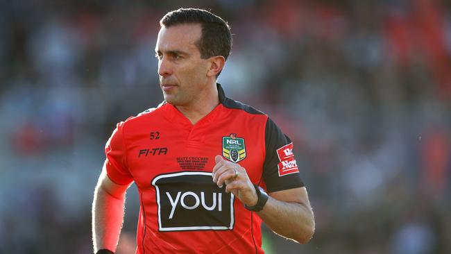 Cecchin had signed to referee in England. AAP Image/Brendon Thorne. 