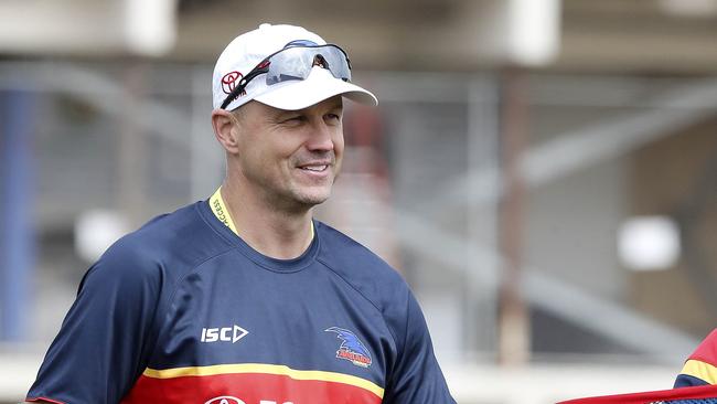 Matthew Nicks at the start of Crows pre-season training, in which building a strong culture will be key. Picture: Sarah Reed