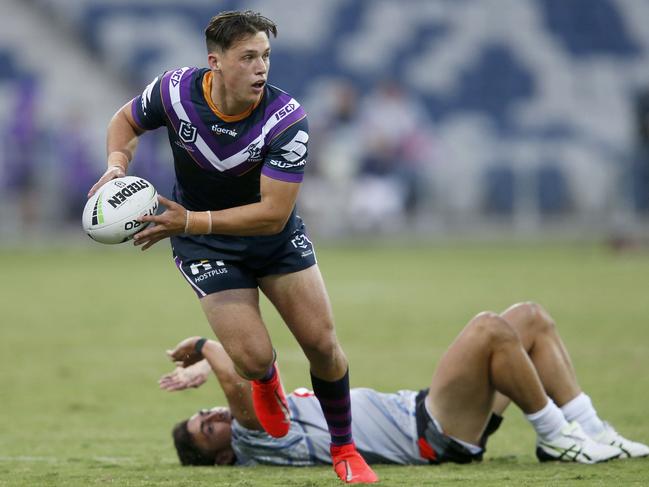 Scott Drinkwater has a chance to lock down the starting fullback role at the Storm. Picture: Darrian Traynor/Getty Images