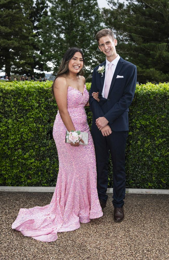 Kiara Crank and Nicholas Le Dilly at Centenary Heights State High School formal at Picnic Point, Friday, November 15, 2024. Picture: Kevin Farmer