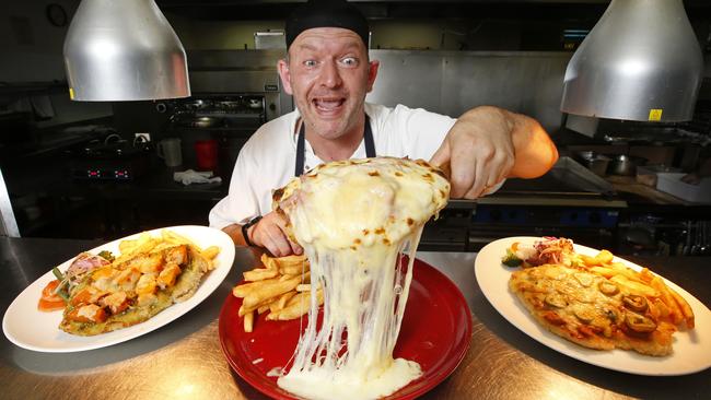 Wonthaggi Workmen’s Club has won best parma in the Community Club Awards. Chef Scott Henderson serves up one of the club's popular parmigianas. Picture: David Caird