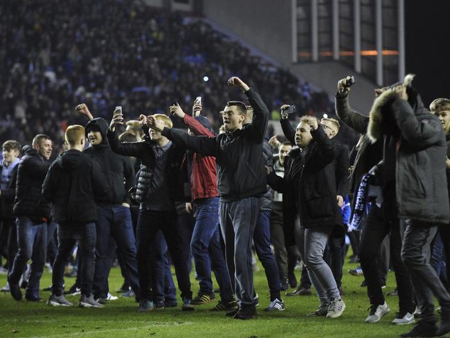 Wigan Athletic fans celebrate