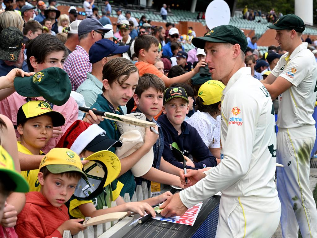 Despite the one-sided action, the Adelaide Test still attracted 86,617 fans. Picture: William WEST / AFP