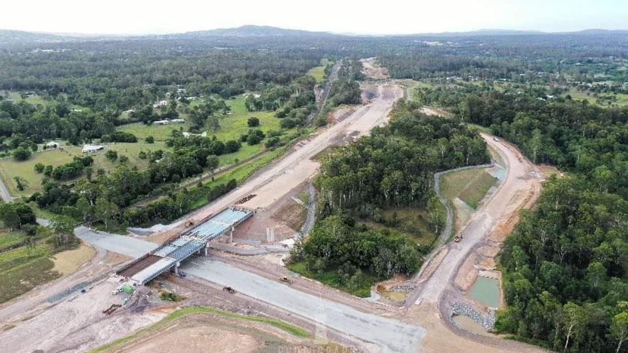 Images of work on the Gympie Bypass captured by Infinity Flights Photography.