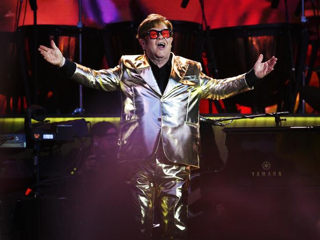 Sir Elton John performs on the Pyramid stage during day 5 of Glastonbury Festival 2023 Worthy Farm, Pilton on June 25, 2023 in Glastonbury, England. Picture: Jim Dyson/Redferns