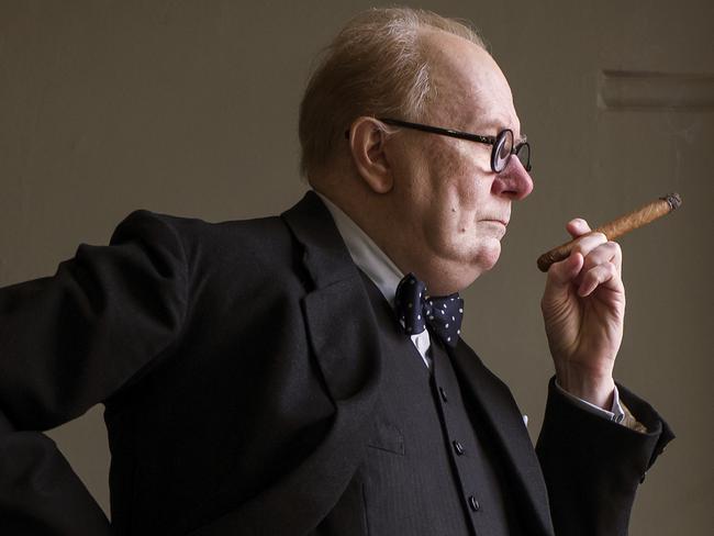 An unrecognisable Gary Oldman as Winston Churchill in Darkest Hour. Picture: Jack English/Focus Features via AP