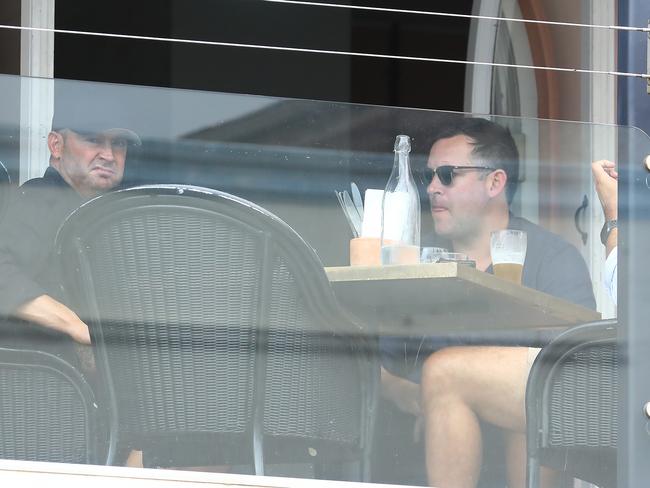 Clarke having a drink in Bondi yesterday. Picture: Matrix